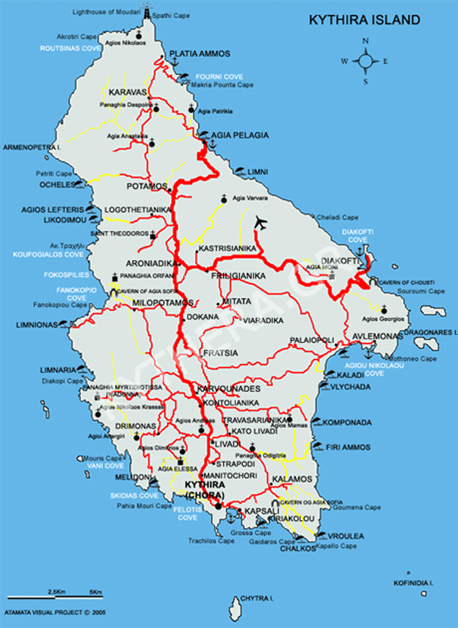 Insel Kythira Landkarte